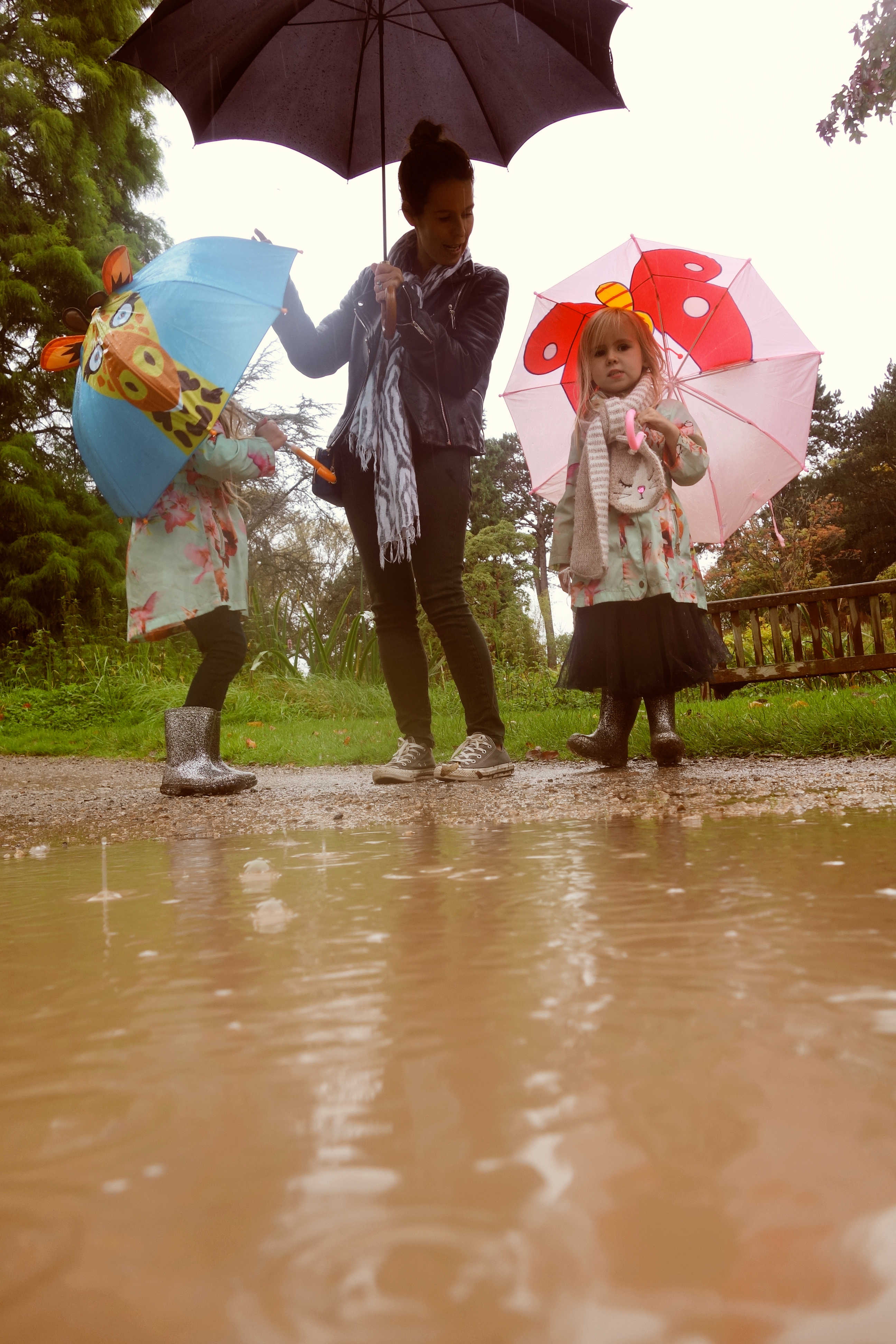 Me and my girls in the rain